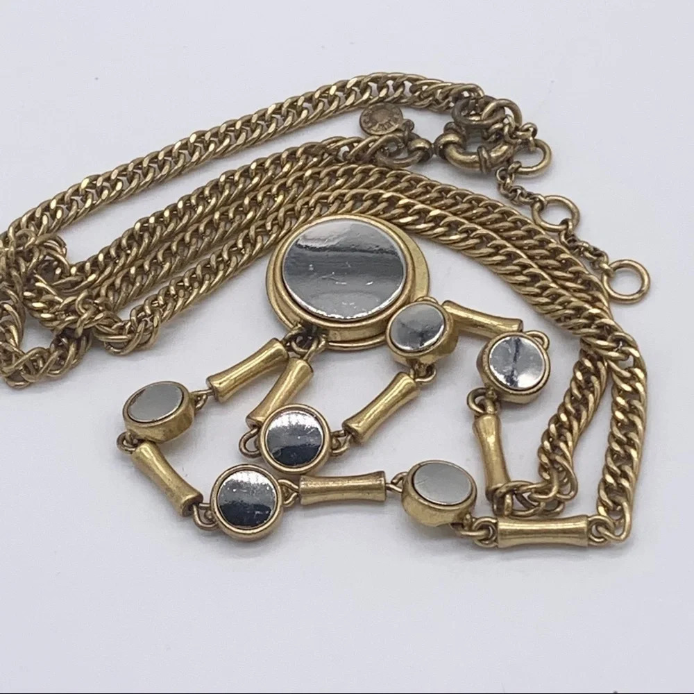 J. Crew Gold & Silver Discs Necklace - Picture 2 of 2